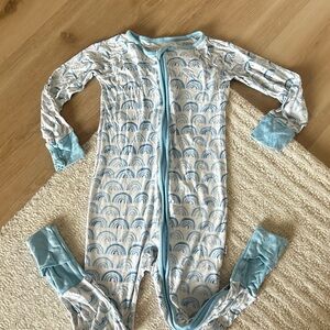 Little Sleepies Blue Rainbows Zippy One-Piece Pajamas